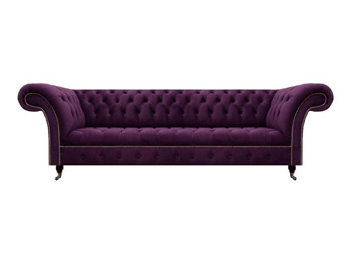 Xlmoebel Big-Sofa Elegantes lila Chesterfield Sofa mit großzügiger Polsterung, 4-Sitzer, Hergestellt in Europa