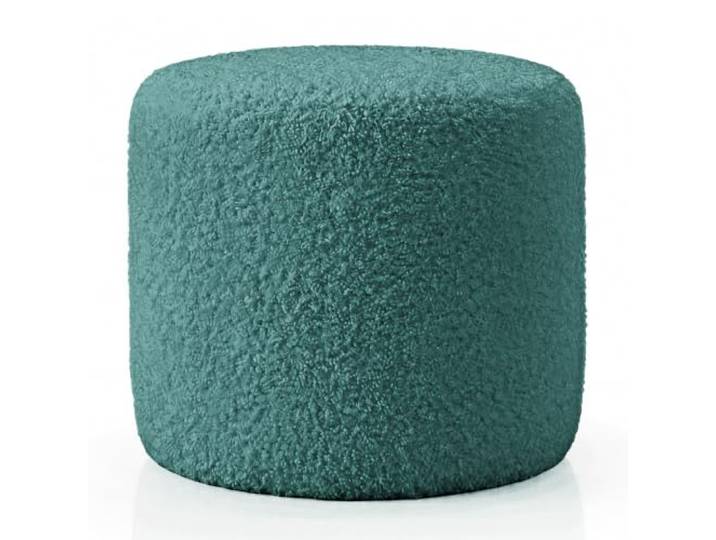 Deshome - Pouf Fußstütze Sofa Ø 50 cm Stoff Bouclé: Moderner Designer Sitzsack für Sofa Wohnzimmer Schlafzimmer Puff Fußhocker Sitzhocker Wohnzimmer Isis Petrol