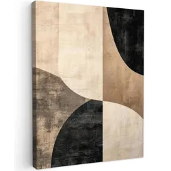 LEINWANDBILD Abstrakt - Flugzeuge - Schwarz - Rund Room Decor 30x40 cm