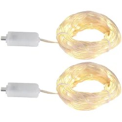 LED Band Wohnzimmer Lichterkette 8 Modi Leuchtkette Weihnachten, transparent, USB-C, 200x LED warmweiß, 2x L 10 m