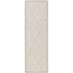 benuta Basic In- & Outdoor-Läufer Flora Cream 80x300 cm - Teppich für Balkon, Terrasse & Garten
