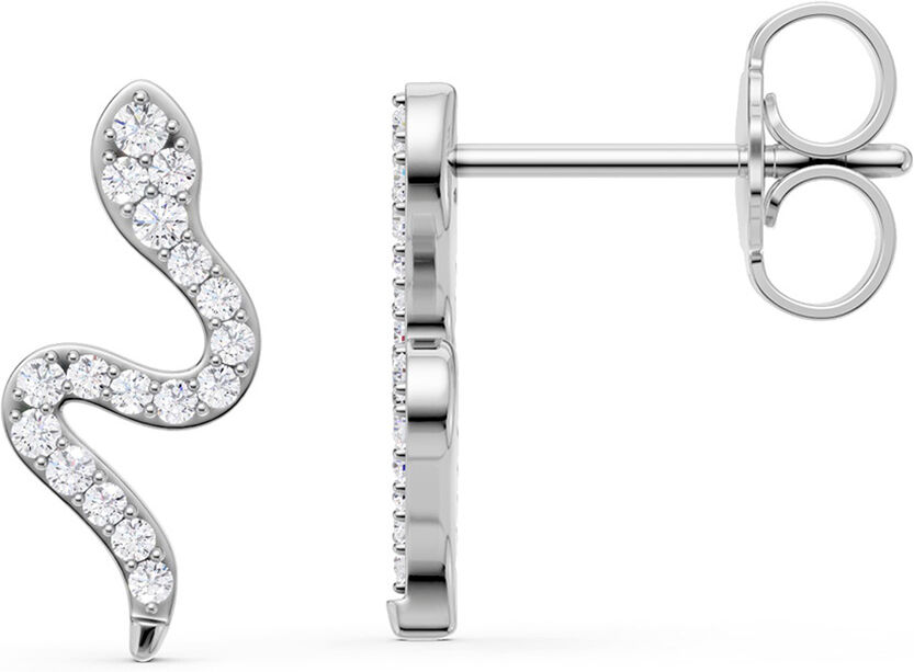 Lykken Elegance käärme timanttikorvakorut valkokulta 0,116 ct