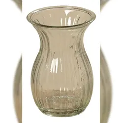 Vase Glas transparent Rillen Ø.12 cm H.17 cm
