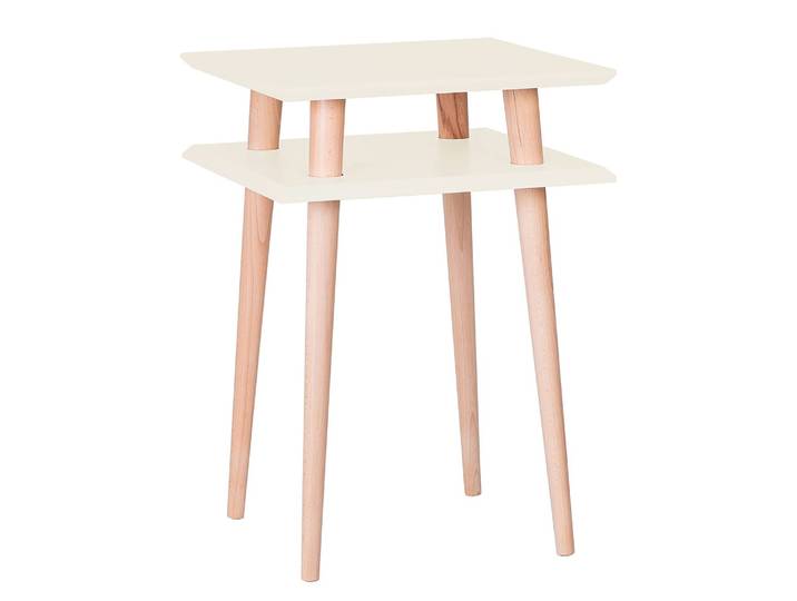 Beistelltisch 43 x 61 x 43cm Weiß/Creme