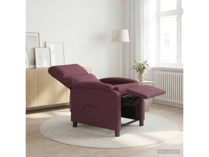 Relaxsessel Lila Stoff Verstellbar 115°-160° Metall-und-Holzwerkstoff-Rahmen,Schaumstoff-Füllung,feuchtes Tuch Reinigung,Wohnzimmer,Büro