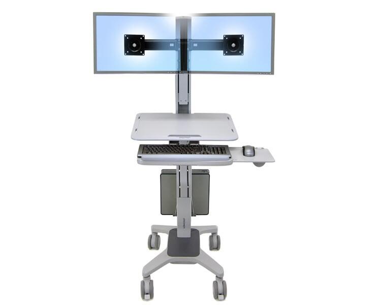 Ergotron Neo-Flex Dual WideView WorkSpace Computerwagen für zwei Monitore bis 55,88 cm 22 Zoll grau 24-194-055