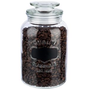 APS Vorratsglas Note 82267, mit Glasdeckel & Beschriftungsfeld, 1,5 Liter, rund, luftdicht