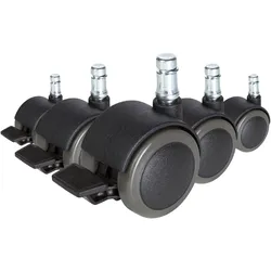 hjh OFFICE Stuhlrollen 5x ROLO STOP 11mm/50mm Metall, Kunststoff