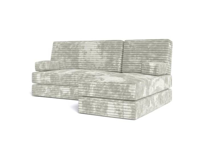 Masseno Schaumstoff-Ecksofas NOTIA mit Schlaffunktion, Modulares Schlafsofa aus Schaumstoff, Klappbares Bodensofa, Boneless, Ohne Montage - Hellgrau, TILIA 83