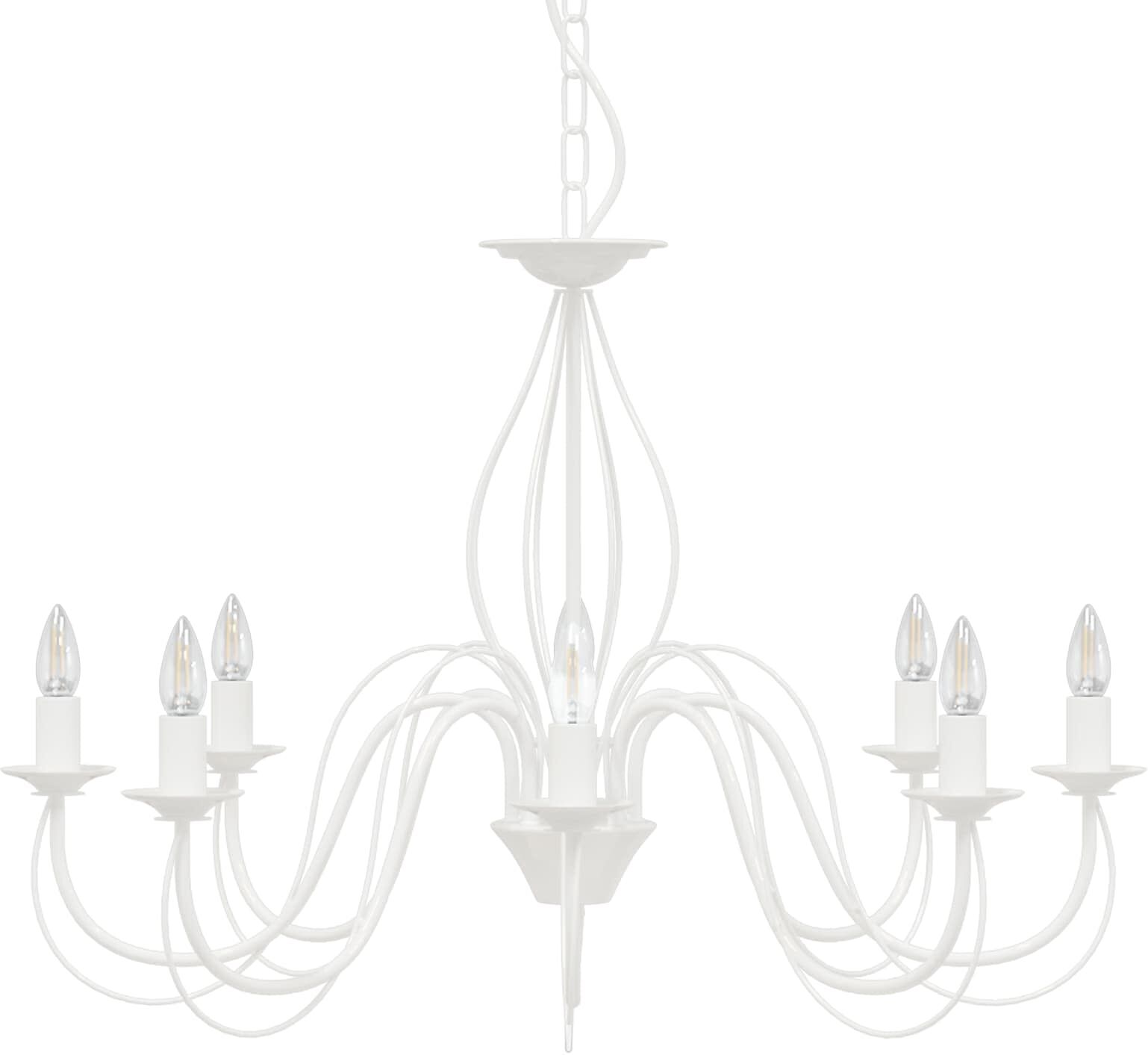 vidaXL Lustre réglable E14 métal Blanc Ø 78 x 101 cm