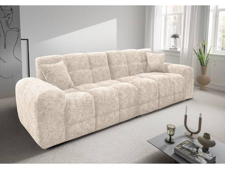4-Sitzer Sofa Beige Strukturstoff Ruta 300 x 87 x 120cm Modern