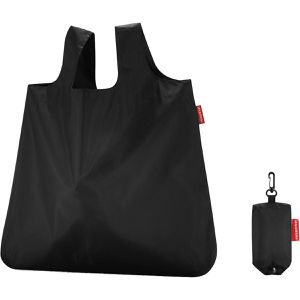 Reisenthel Einkaufstasche Mini Maxi Shopper Pocket, black, Zubehörtasche, Polyester, faltbar, mit Henkeln, 45 x 53,5 cm