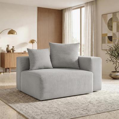 Uixe DIY Corduroy Collection Upholstered Modular Sectional Sofa Ottoman