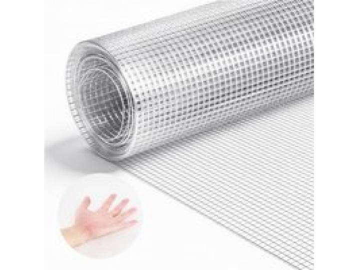 VEVOR Grillage Galvanisé Maille Carrée Fine 6,3 mm, Grillage Soudé en Rouleau 1 x 5 m Diamètre de Fil Métallique 0,55 mm pour Clôture de Jardin, Enclos à Poules, Cages à Lapin, Protection de Plantes