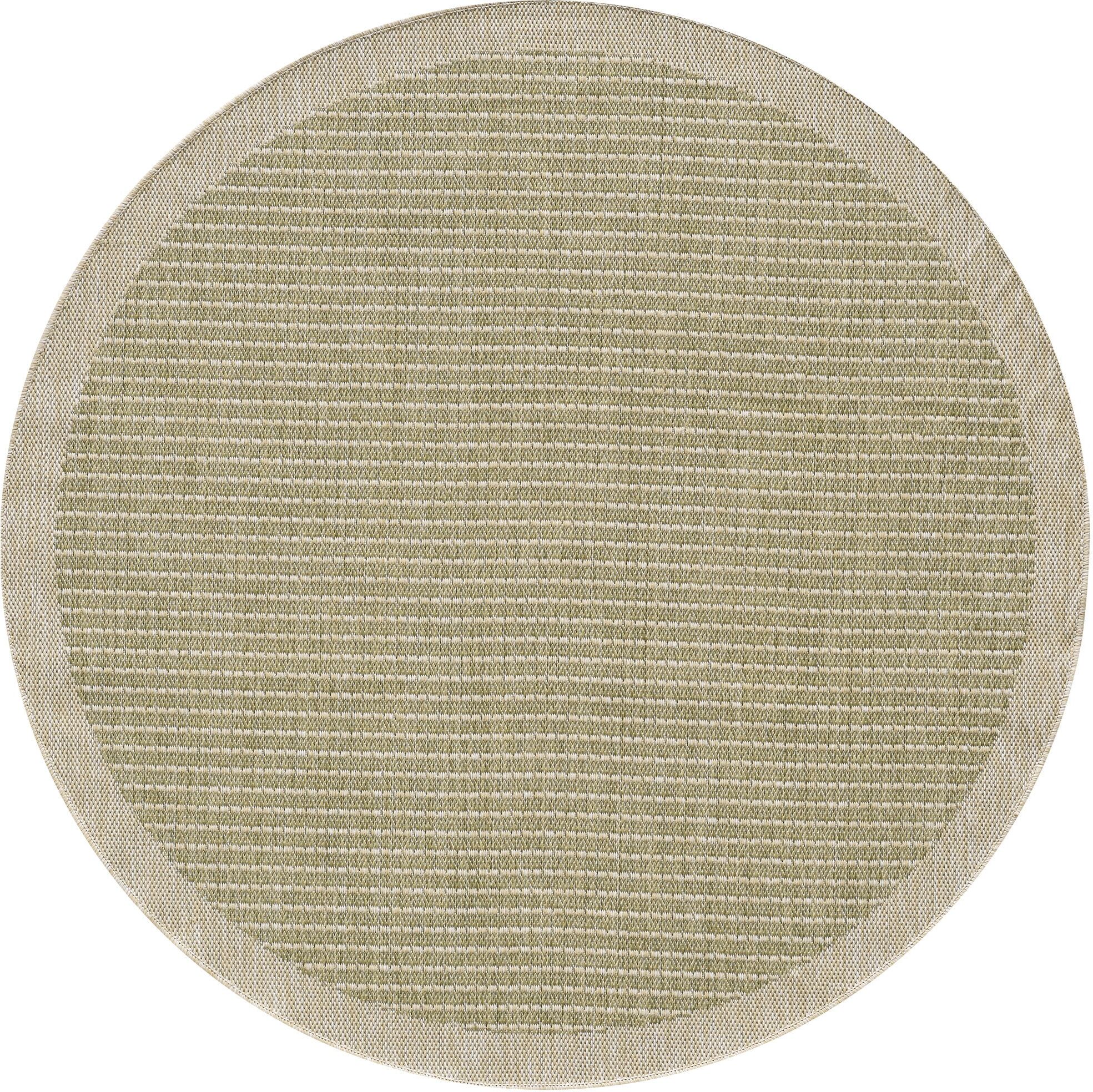 Outdoorteppich AYYILDIZ TEPPICHE "GIZA 1410, auch als Läufer und Rund", grün, H:3mm Ø:200cm, Polypropylen, Teppiche, Outdoorteppich, Läufer, In- und Outdoor, Wetterfest, Wasserabweisend, robust grün Ø 200cm 1 Stk., 3mm, Ø 200cm