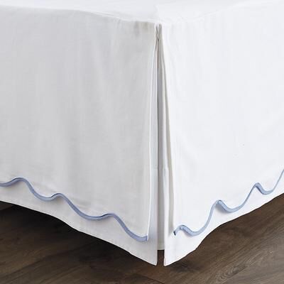 Emma Scalloped Bed Skirt - Cornflower, Twin - Ballard Designs