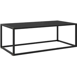 vidaXL Couchtisch Schwarz mit Schwarzem Glas 100x50x35 cm