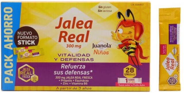 Juanola Royal Jelly for Kids, Vitality and Defense, 28 Sticks