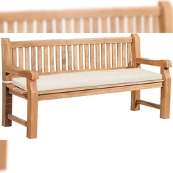 CLP Gartenbank Teakholz Jackson mit Sitzkissen creme/166x48x8 cm