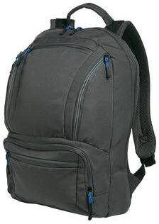 Port Authority BG200 Cyber Backpack in Dark Charcoal/Royal size OSFA   Polyester Blend
