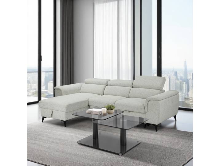 Table basse carrée Campton 115 x 43 x 54cm Gris/Noir