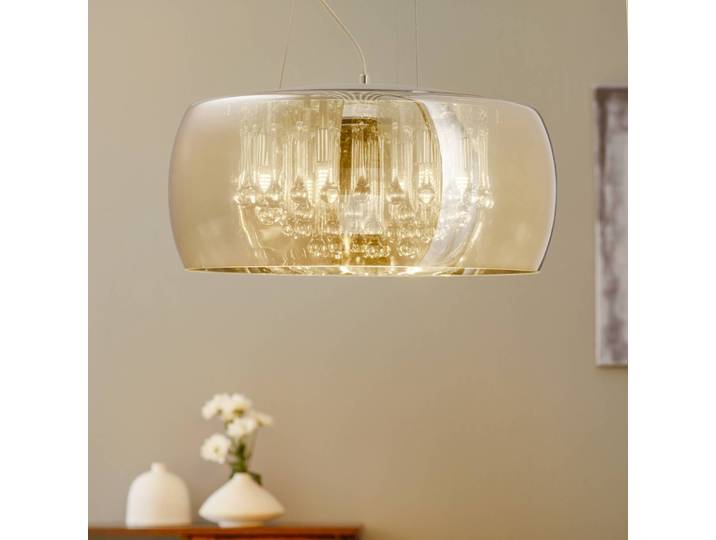 Hanglamp Argos, chroom / zilver, Woon-/ Eetkamer, Glas, Modern