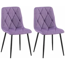 CLP 2er Set Esszimmerstuhl Clairton Stoff   Farbe: lila, Material: Stoff