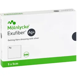 EXUFIBER Ag+ 5x5 cm gelbild.Faserverb.m.Silber