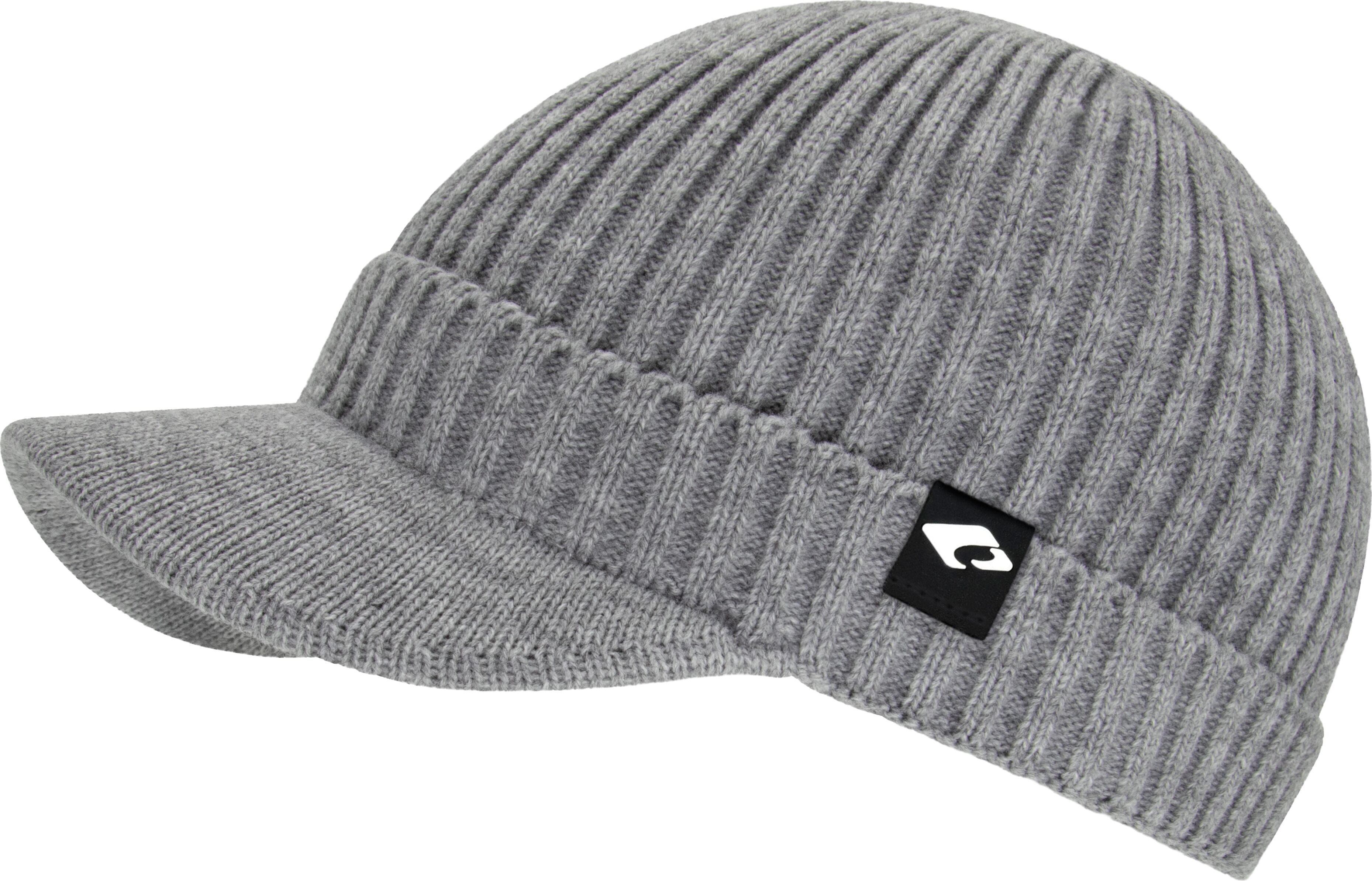 Strickmütze CHILLOUTS "Benno Hat", Herren, grau, Strick, Kunstfaser, Mützen Strickmütze, Cap-Mütze mit Schirm