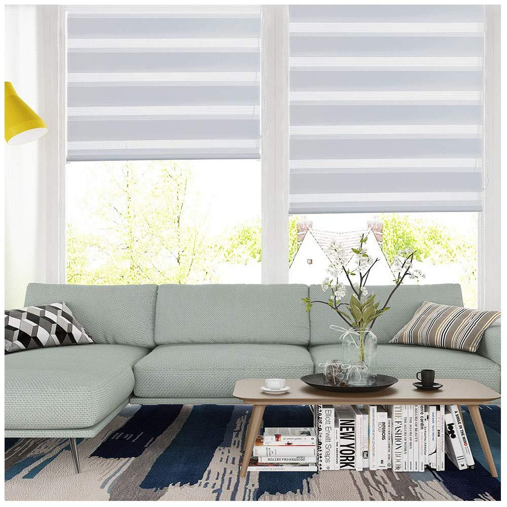 Dripio Day & Night Rolluiken met strepen, Wit, B: 80 cm, H: 150 cm, inclusief accessoires