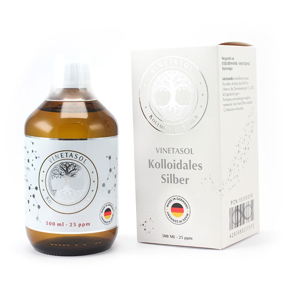 Vinetasol kolloidales Silber 25 ppm 500 ml Flüssigkeit