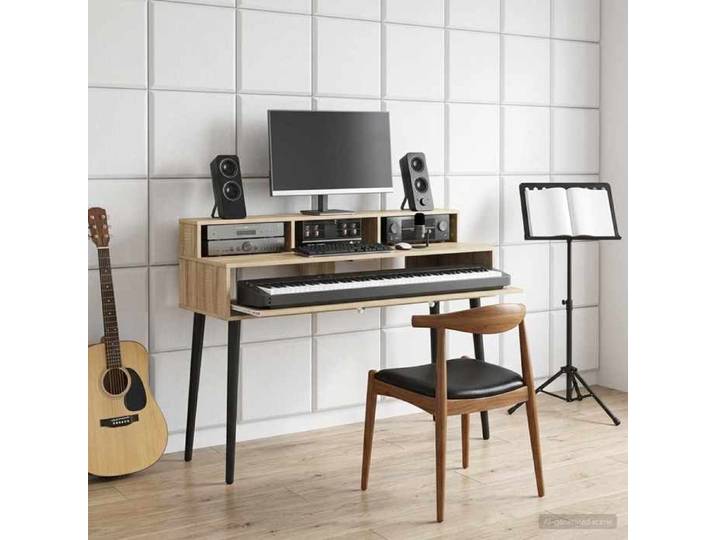 ELORAN®Bureau de studio - Chêne Sonoma - 152x42 5x36 cm - Armoire à clavier Moderne_00572311