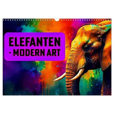 Elefanten - modern Art (Wandkalender 2027 DIN A3 quer), CALVENDO Monatskalender
