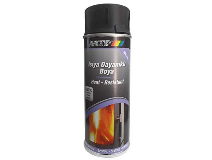 NOIR Hte Température 650 °C (BELTON) (Bombe Peinture 400 ml) - Peinture Auto K resistante Hautes températures entre 300 et 800 degrés C pour applications diverses.