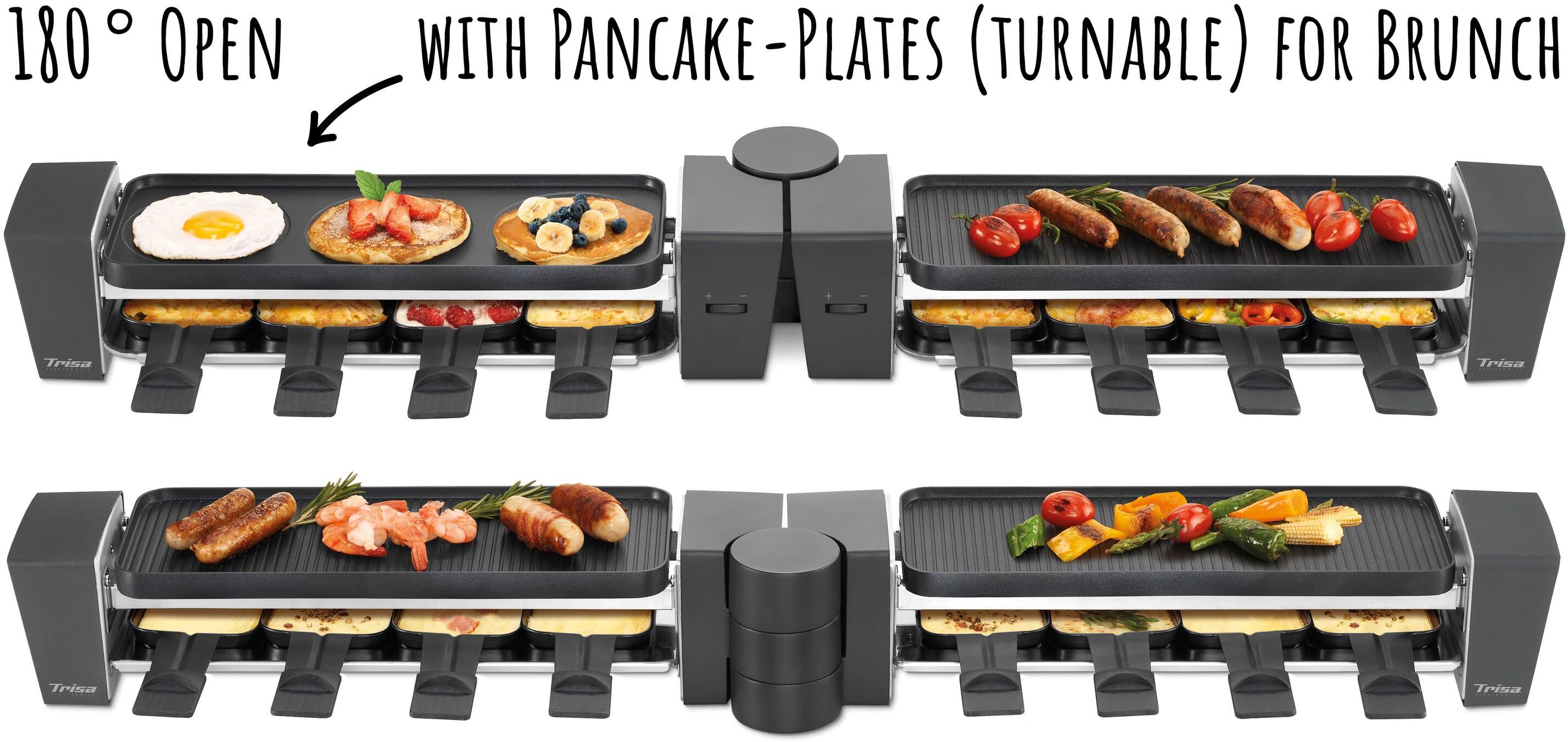 TRISA Raclette "& Brunch", schwarz, Raclettes, Raclette schwarz Einheitsgröße