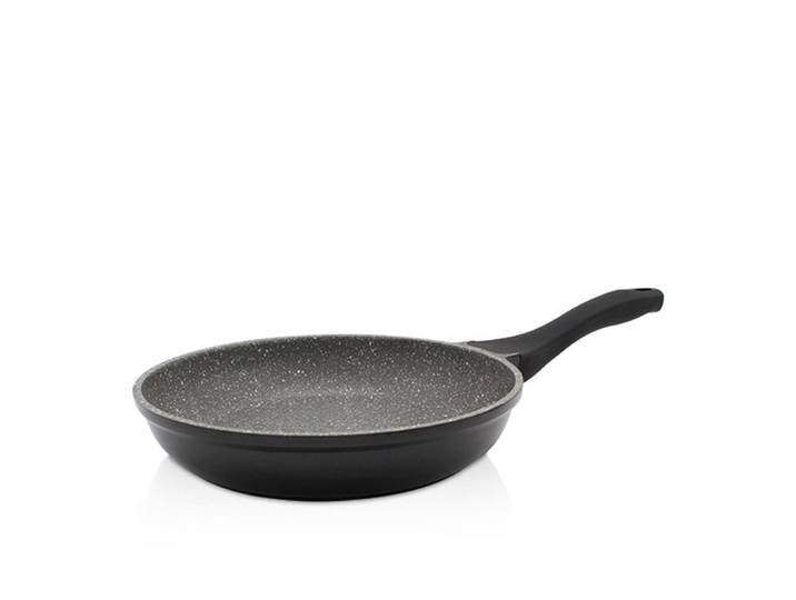 Bratpfanne KRÜGER Aluguss Pfanne Bacelona , schwarz, H:6cm Ø:28cm, Pfannen, Bratpfanne, für Induktions-Kochfelder geeignet