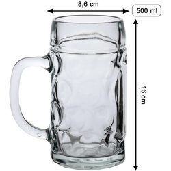 Bierkrug ISAR 0,5 l mit Eichung - Stürmer mit Bierkrug
