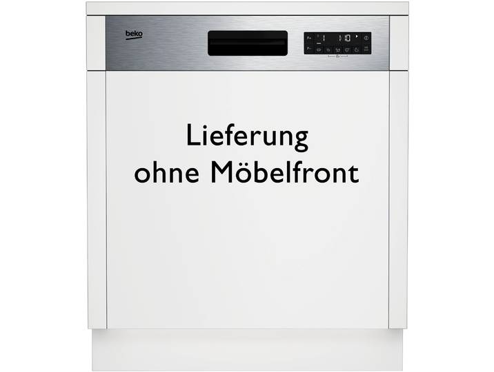 BEKO teilintegrierbarer Geschirrspüler BDSN25530X , Energieeffizienz: D, silber (edelstahlblende), B:59,8cm H:81,8cm T:57cm, Geschirrspüler, Doppelt gut organisiert – inklusive Besteckschublade und Besteckkorb, teilintegrierbarer Geschirrspüler