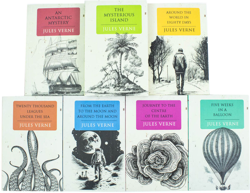 Classic Editions Jules Verne 7 Books Collection Set – Journey to the Centre of the Earth, Around the World in Eighty Days & Classic Adventure Collection