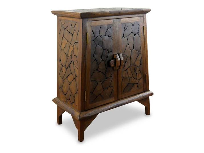 livasia Kommode Massivholzschrank robust, handgefertigt, Akazienholz, 80cm hoch