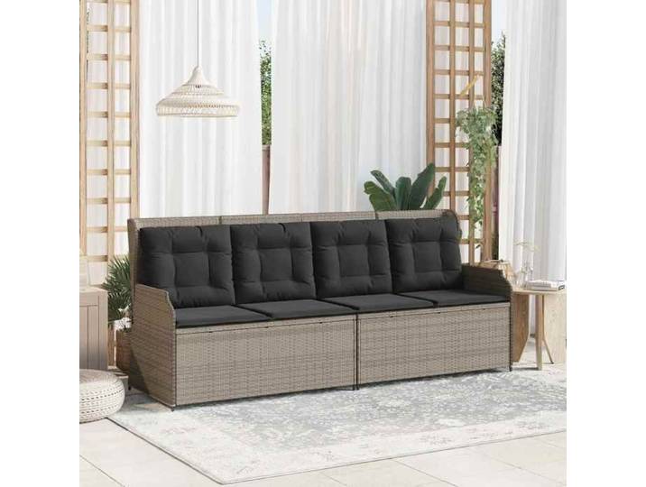 VIDAXL Banc de jardin( 1 pc) - Banquette - Gris clair polyrotin 110x67x95 cm M12345