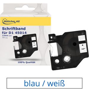 Böttcher-AG Schriftband für Dymo 45014, D1, 12mm, Länge 7m, blau auf weiß