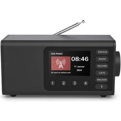 Hama DR1001 (DAB, DAB+, FM, Bluetooth), Radio, Schwarz
