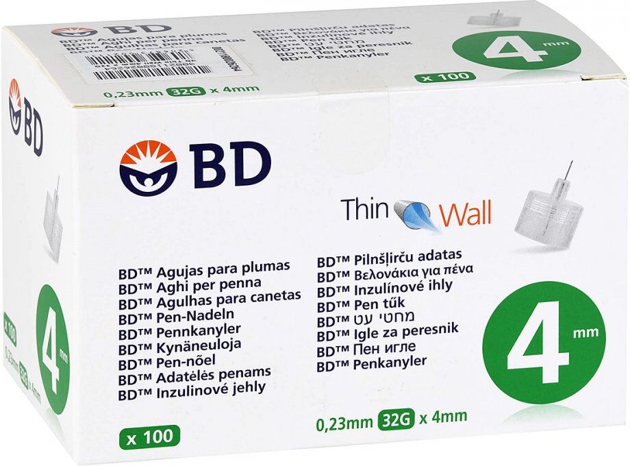 Bd Thin Wall Pen-nadeln 0,23x4 mm