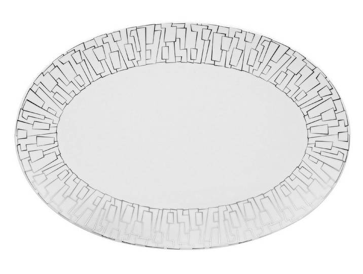 Rosenthal Servierplatte TAC Gropius Skin Platin Platte 38 cm, Porzellan, (Platten), Platten