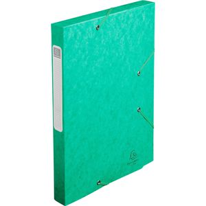 Exacompta Heftbox Cartobox, 18503H, aus Colorspan-Karton, A4, 2,5 cm Füllhöhe, grün, Verschluss seitlich mit Gummizug