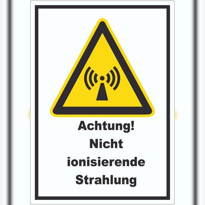 HB-Druck Achtung Nicht ionisierende Strahlung Aufkleber A4 (210x297mm)