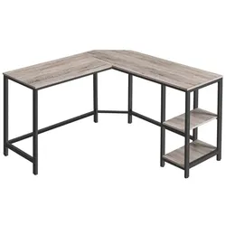 VASAGLE Schreibtisch 138 cm 8-Fuß schwarz, 138x76x49 cm
