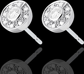 Edenly Ohrstecker Knopf in Weissgold - 0.25 Karat