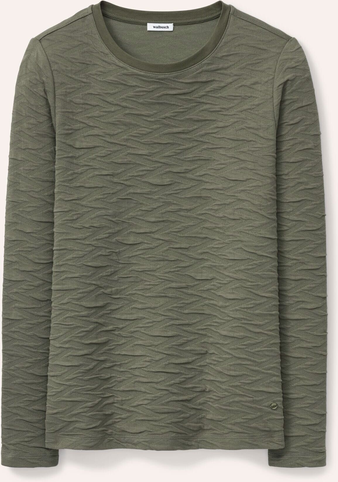 Walbusch Jacquard-Sweaty 3D, normale Größen, Farbe Grün, 38, angenehme Baumwollmischung hochwertige Jacquardstruktur Damen